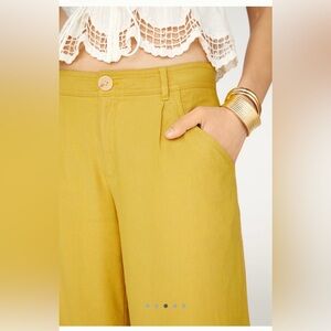 NWT Anthropologie Linen Blend Wide-Leg Pants 10